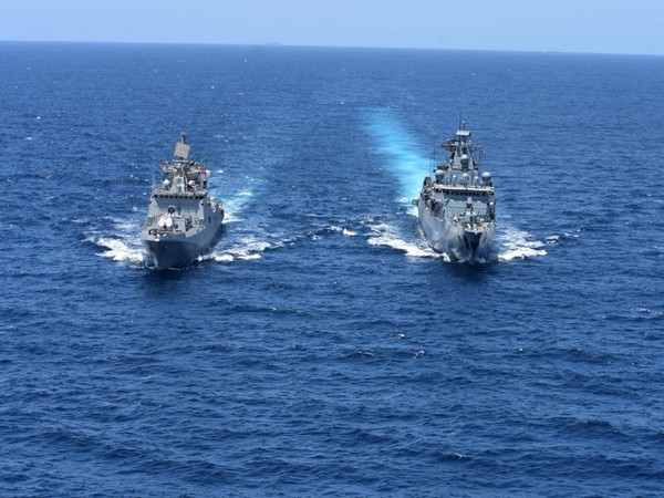 INS Trikand exercises with German frigate Bayern in Gulf of Aden