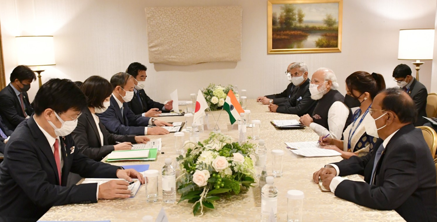 Meeting between Prime Minister Shri Narendra Modi and H.E. Mr. SUGA Yoshihide, Prime Minister of Japan