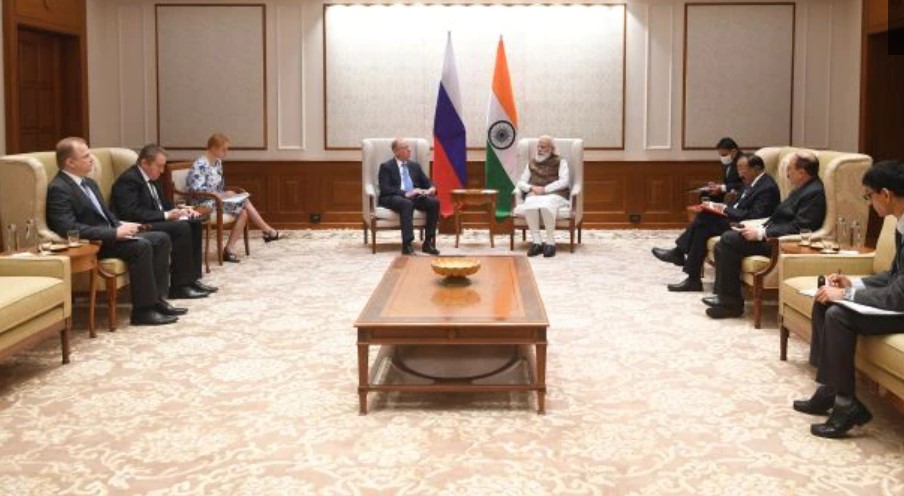 Mr. Nikolai Patrushev, Secretary of the Security Council of the Russian Federation calls on Prime Minister Shri Narendra Modi