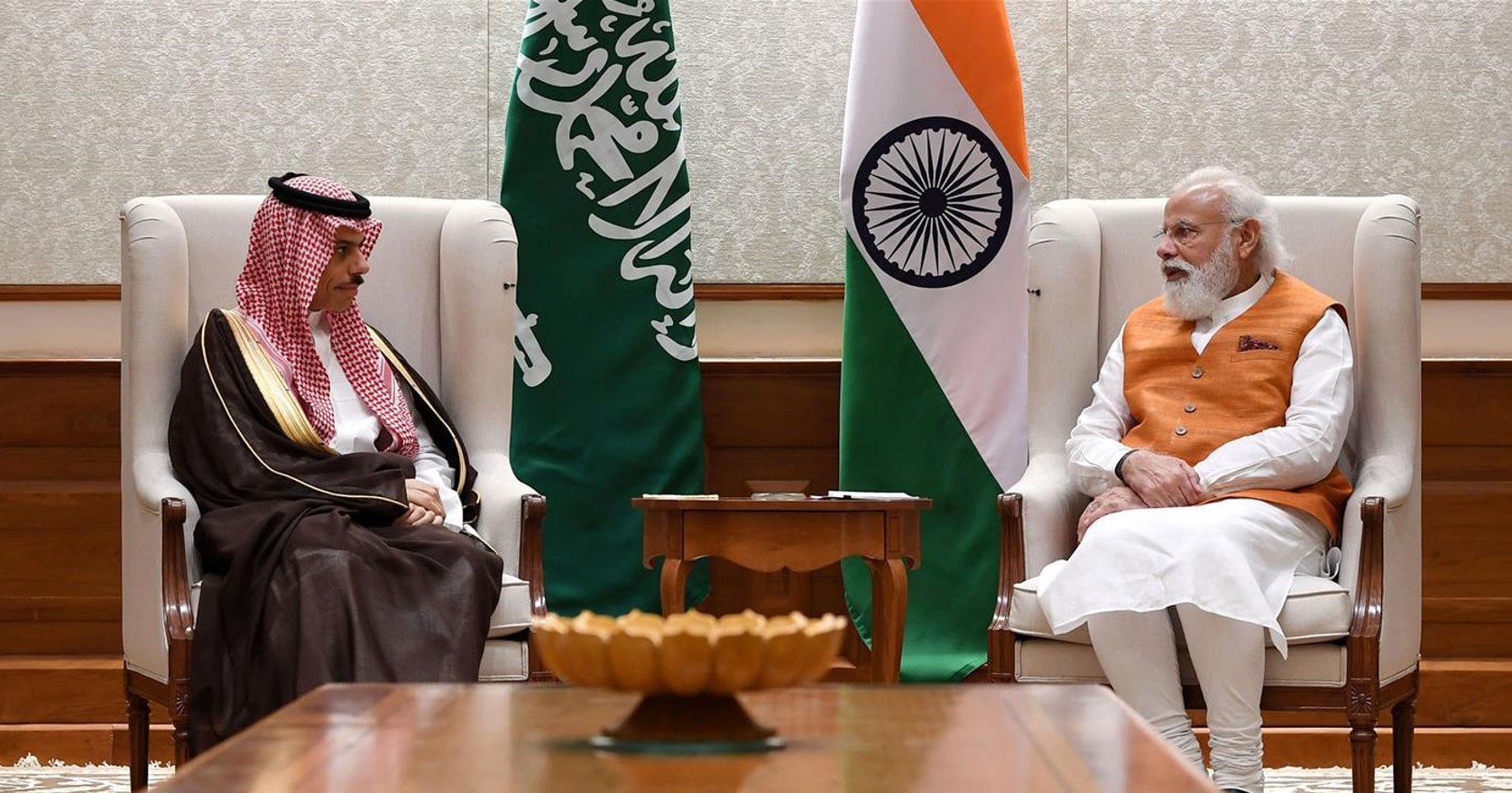 His Highness Prince Faisal bin Farhan Al Saud, the Minister of Foreign Affairs of the Kingdom of Saudi Arabia calls on Prime Minister Shri Narendra Modi