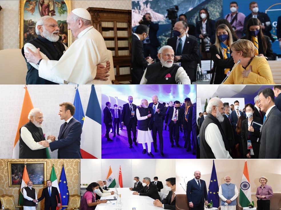 इटली में भारतीय समुदाय के लोगों ने प्रधानमंत्री मोदी का गर्मजोशी से अभिवादन किया