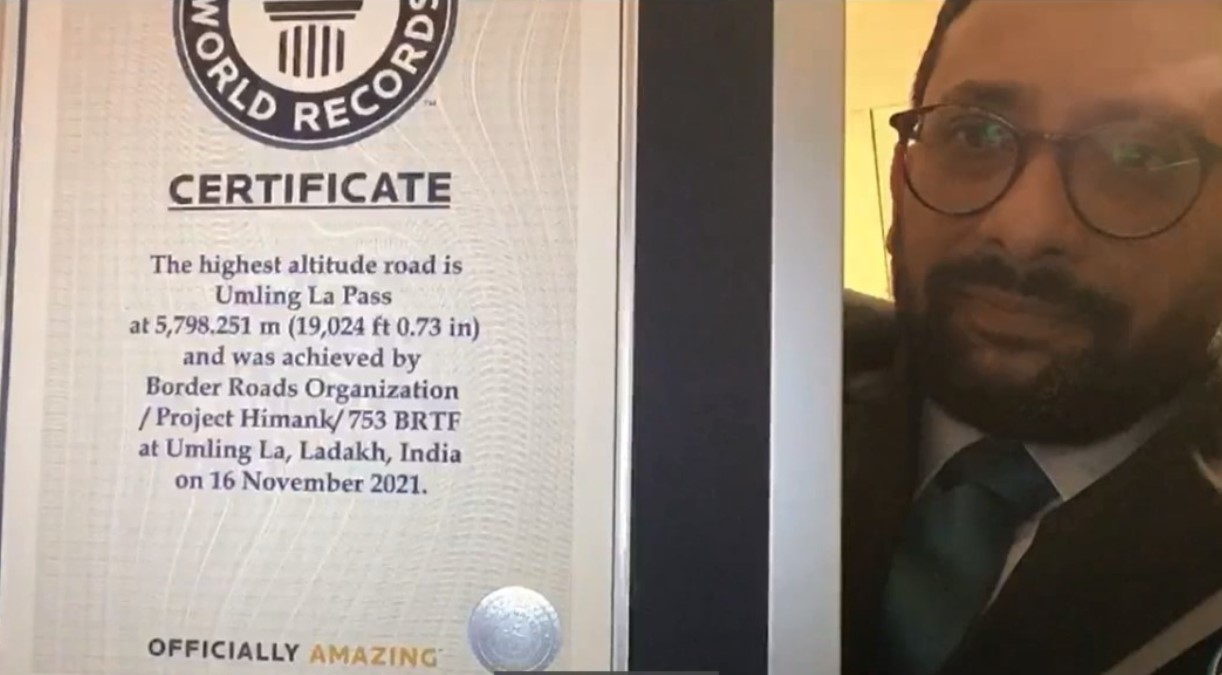 Border Roads Organisation (BRO) feat recognised by Guinness World Records