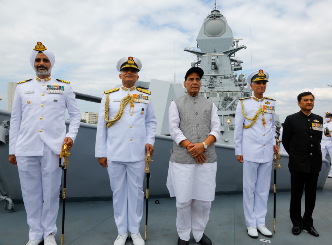 INS Visakhapatnam commissioned into Indian Navy in the presence of Raksha Mantri Shri Rajnath Singh at Naval Dockyard, Mumbai