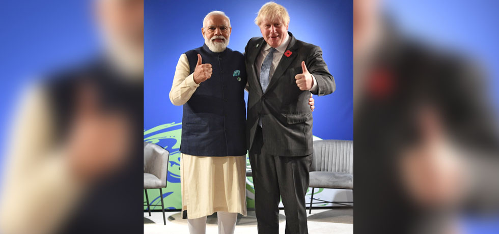 Bilateral Meeting between Prime Minister Modi and the Prime Minister Johnson of UK on the sidelines of COP26 in Glasgow