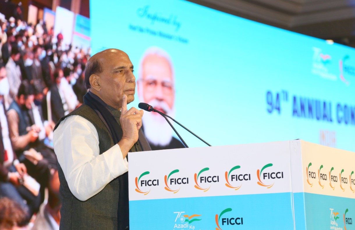 Raksha Mantri Shri Rajnath Singh spells out broad contours of Government’s vision of ‘India beyond 75’ at FICCI Annual General Meeting