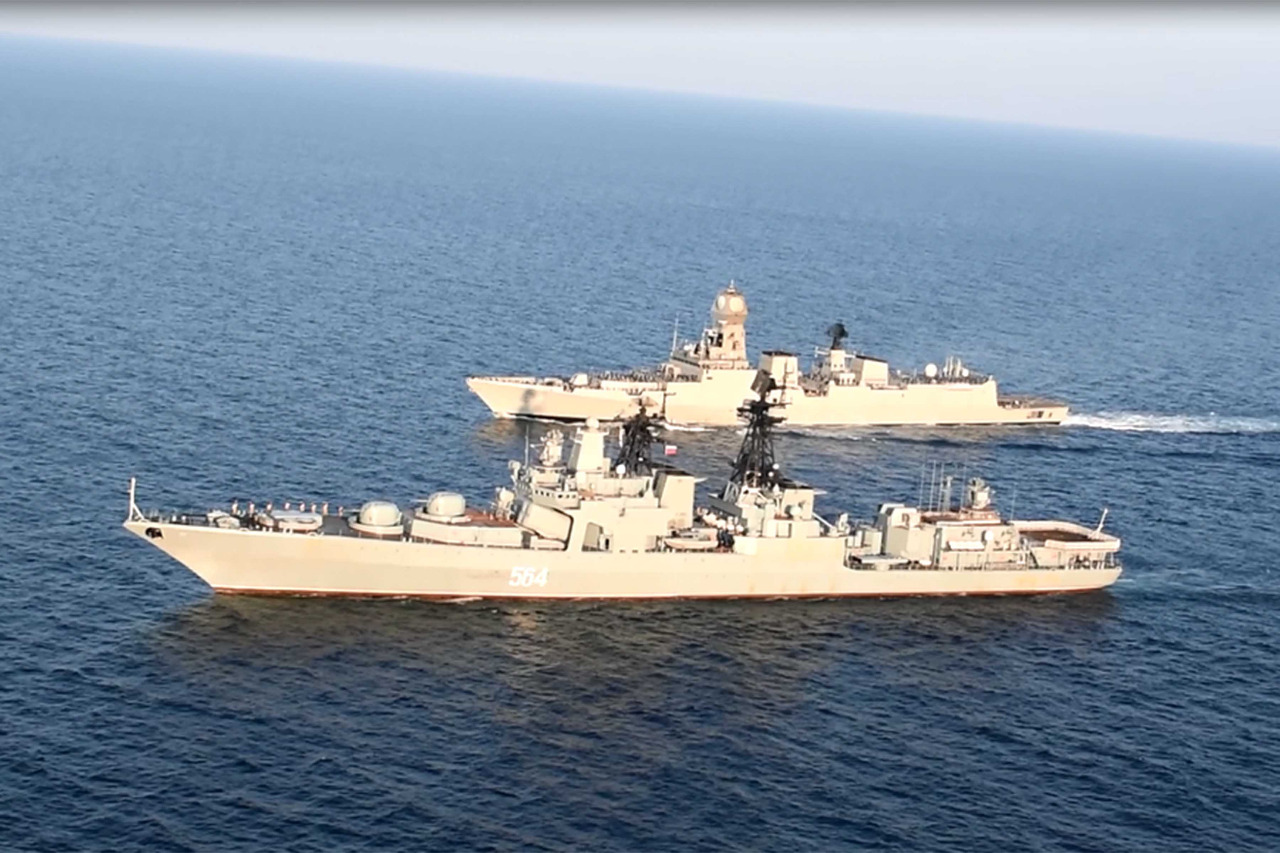 Indian Navy PASSEX with Russian Navy in Arabian Sea
