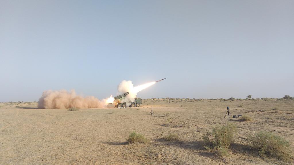 Pinaka Mk-I (Enhanced) Rocket System and Pinaka Area Denial Munition Rocket Systems successfully flight-tested by DRDO & Indian Army