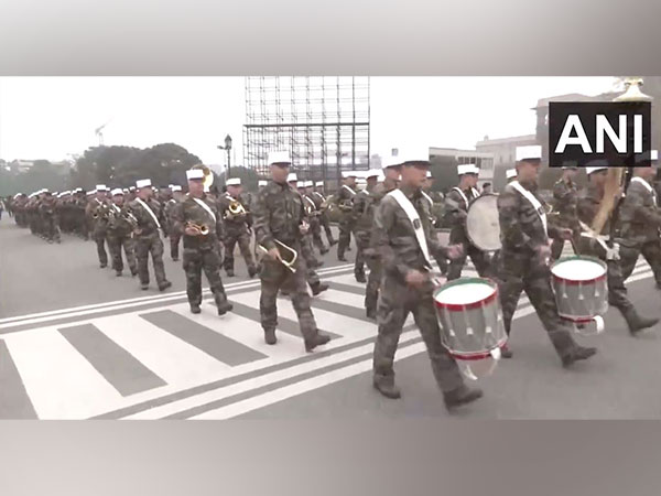 Marching contingent, band from France participate in Republic Day parade rehearsal