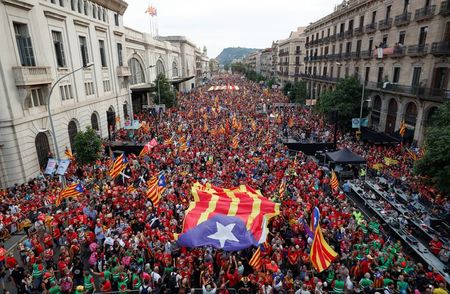 Thousands of Catalans rally for independence in Barcelona