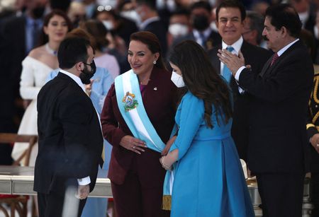 Honduras inaugurates first female president, Harris vows closer U.S. ties
