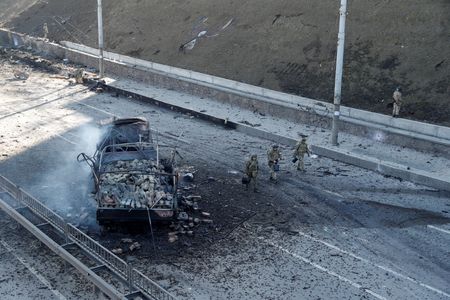 Town near Ukraine’s Kyiv hit by missiles, oil terminal on fire