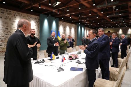 Ukrainian TV says Ukraine-Russia talks start in Turkey without handshake